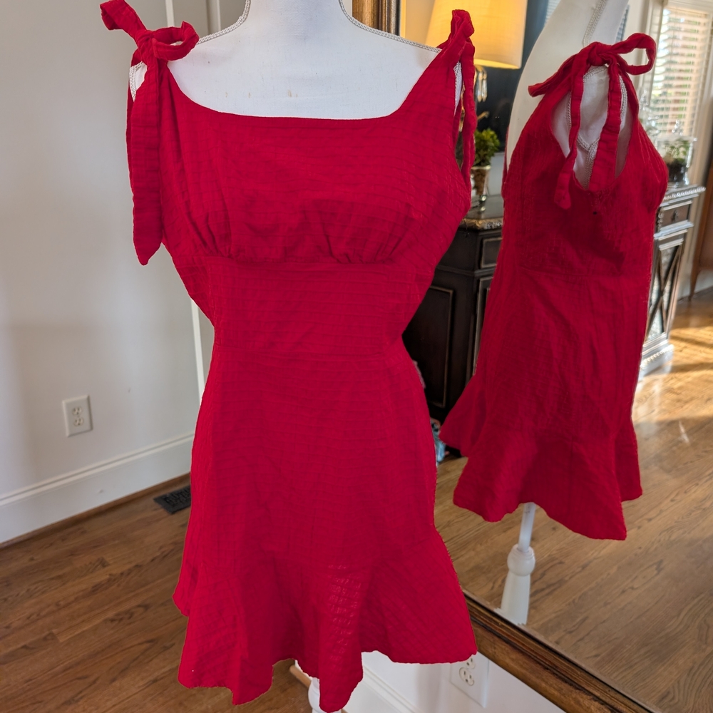 Vibrant Red Sleeveless Dress